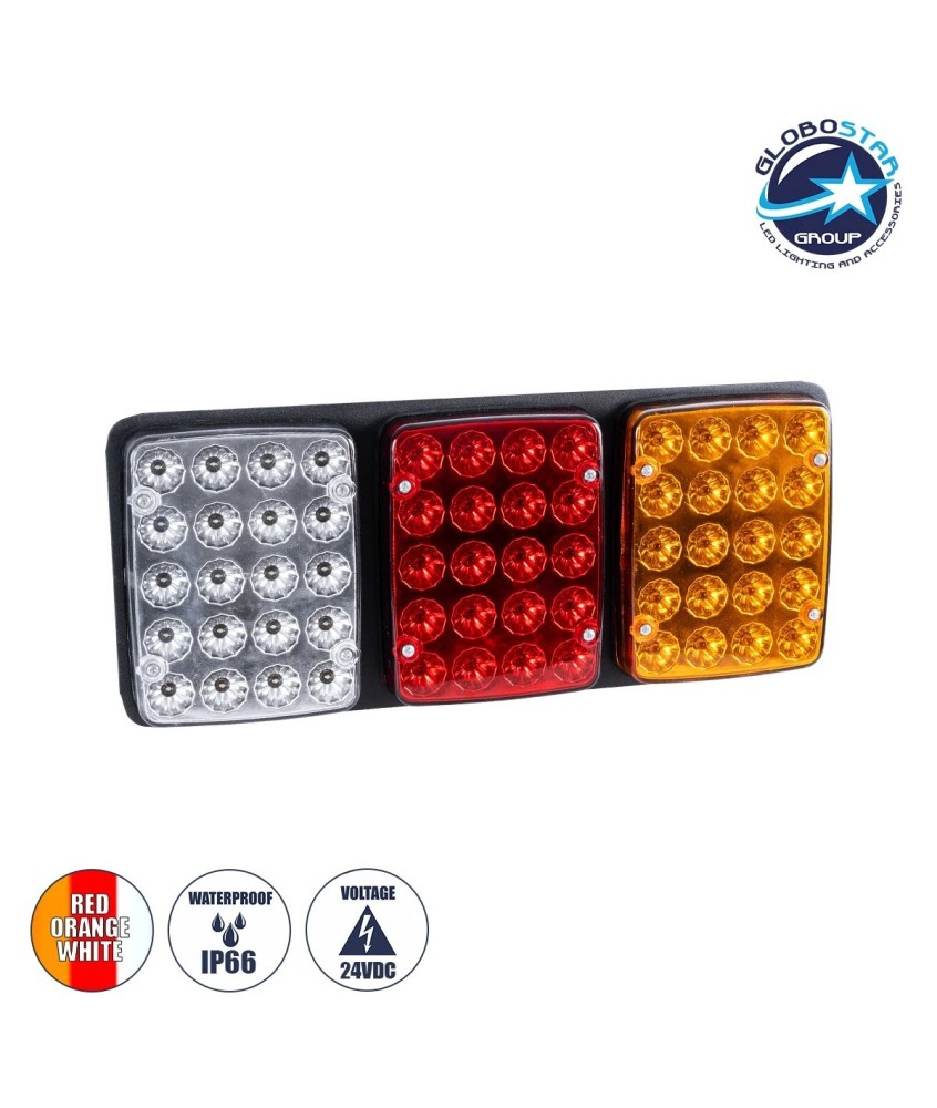 Πίσω Φανάρι Φορτηγού 60 LED 24 Volt Universal Αδιάβροχο IP66 GloboStar 75496